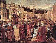 CARPACCIO, Vittore The Sermon of St Stephen dftg oil